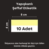 Şeffaf Etiket Pvc Etiketlik Yapışkanlı Cep Etiketlik Isimlk Raf Etiketliği Ürün Fiyat Etiketi Şeffaf Etiket Koruyucu Cep - 10 Adet - 8x4 cm
