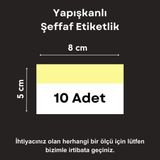 Şeffaf Etiket Pvc Etiketlik Yapışkanlı Cep Etiketlik Isimlk Raf Etiketliği Ürün Fiyat Etiketi Şeffaf Etiket Koruyucu Cep - 10 Adet - 8x5 cm