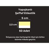 Şeffaf Etiket Pvc Etiketlik Yapışkanlı Cep Etiketlik Isimlk Raf Etiketliği Ürün Fiyat Etiketi Şeffaf Etiket Koruyucu Cep - 50 Adet - 5x2,5 cm