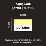 Şeffaf Etiket Pvc Etiketlik Yapışkanlı Cep Etiketlik Isimlk Raf Etiketliği Ürün Fiyat Etiketi Şeffaf Etiket Koruyucu Cep - 50 Adet - 6x4 cm