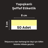 Şeffaf Etiket Pvc Etiketlik Yapışkanlı Cep Etiketlik Isimlk Raf Etiketliği Ürün Fiyat Etiketi Şeffaf Etiket Koruyucu Cep - 50 Adet - 8x3 cm