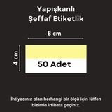 Şeffaf Etiket Pvc Etiketlik Yapışkanlı Cep Etiketlik Isimlk Raf Etiketliği Ürün Fiyat Etiketi Şeffaf Etiket Koruyucu Cep - 50 Adet - 8x4 cm