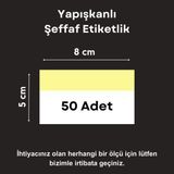 Şeffaf Etiket Pvc Etiketlik Yapışkanlı Cep Etiketlik Isimlk Raf Etiketliği Ürün Fiyat Etiketi Şeffaf Etiket Koruyucu Cep - 50 Adet - 8x5 cm