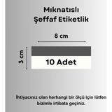 Şeffaf Etiket Pvc Magnet Etiketlik Mıknatıslı Raf Etiket Cebi Şeffaf Ürün Etiketliği Isimlik Mıknatıslı Şeffaf Etiketlik Isimlik - 10 Adet - 8x3 cm