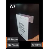Şeffaf Etiket Pvc Şeffaf Etiketlik Isimlik Ahşap Raflar Dik Geçmeli ETIKETLIK18-20 mm Kalınlıklar Için Dik Takmalı Etiketlik Plastik Kart Koyma Cebi - 10 Adet - 10x7,5 cm (Dikey)