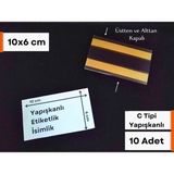 Şeffaf Etiket Pvc Yapışkanlı Etiketlik Isimlik C Tipi Kağıt Tutucu Cep Plastik Isimlik Raf Etiketliği Fiyat Ürün Etiket - 10 Adet - 10x6 cm