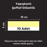 Şeffaf Etiket Pvc Yapışkanlı Etiketlik Raf Etiket Cebi Yapışkanlı Şeffaf Ürün Etiketliği Isimlik Ürünlerin Altına Yapıştırmalı Etiketlik - 10 Adet - 10x3 cm
