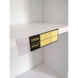Şeffaf Etiket Pvc Yapışkanlı Etiketlik Raf Etiket Cebi Yapışkanlı Şeffaf Ürün Etiketliği Isimlik Ürünlerin Altına Yapıştırmalı Etiketlik - 10 Adet - 10x6 cm