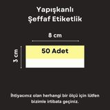 Şeffaf Etiket Pvc Yapışkanlı Etiketlik Raf Etiket Cebi Yapışkanlı Şeffaf Ürün Etiketliği Isimlik Ürünlerin Altına Yapıştırmalı Etiketlik - 50 Adet - 8x3 cm