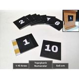 Şeffaf Etiket Pvc Yapışkanlı Sayı Takımı 5x5 cm Peçetelik Numara Seti Karekod Dolap Kapağı Isimlik Numaratör Plastik Etiketlik Isimlik - Siyah - 1 - 10
