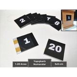 Şeffaf Etiket Pvc Yapışkanlı Sayı Takımı 5x5 cm Peçetelik Numara Seti Karekod Dolap Kapağı Isimlik Numaratör Plastik Etiketlik Isimlik - Siyah - 1 - 20