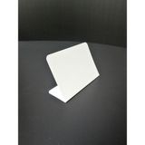Şeffaf Etiket Silinebilir Beyaz Etiket Dekoratif Etiket isimlik Arkaya Yatık Açılı Etiket Standı Raf Etiketi Beyaz PVC isim Panosu Vitrin Etiketi Kafe Tatlı Etiketi Parlak Beyaz Etiket Ürün Etiketi - 10 Adet - 14x10 cm (Yatay)