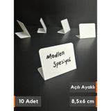 Şeffaf Etiket Silinebilir Beyaz Etiket Dekoratif Etiket isimlik Arkaya Yatık Açılı Etiket Standı Raf Etiketi Beyaz PVC isim Panosu Vitrin Etiketi Kafe Tatlı Etiketi Parlak Beyaz Etiket Ürün Etiketi - 10 Adet - 8,5x6 cm