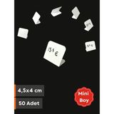 Şeffaf Etiket Silinebilir Beyaz Etiket Dekoratif Etiket isimlik Arkaya Yatık Açılı Etiket Standı Raf Etiketi Beyaz PVC isim Panosu Vitrin Etiketi Kafe Tatlı Etiketi Parlak Beyaz Etiket Ürün Etiketi - 50 Adet - 4,5x4 cm