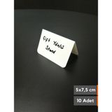 Şeffaf Etiket Silinebilir Beyaz Etiket Dekoratif Etiket isimlik Çift Yönlü Çatı Etiket Standı Raf Etiketi Beyaz PVC isim Panosu Vitrin Etiketi Kafe Tatlı Etiketi Parlak Beyaz Etiket Ürün Etiketi - 10 Adet - 5x7,5 cm