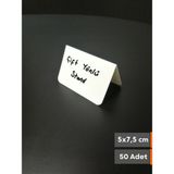 Şeffaf Etiket Silinebilir Beyaz Etiket Dekoratif Etiket isimlik Çift Yönlü Çatı Etiket Standı Raf Etiketi Beyaz PVC isim Panosu Vitrin Etiketi Kafe Tatlı Etiketi Parlak Beyaz Etiket Ürün Etiketi - 50 Adet - 5x7,5 cm
