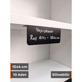 Şeffaf Etiket Silinebilir Dik Açılı Siyah Etiket Yapışkanlı Dekoratif Etiket Isimlik Mat Karatahta Vitrin Etiketi Ürün Bilgilendirme Elemanı Raf Etiketi Tatlı Kahve Pasta Etiketi - Raf Altı - 10x4 cm