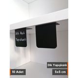 Şeffaf Etiket Silinebilir Dik Açılı Siyah Etiket Yapışkanlı Dekoratif Etiket isimlik Mat Karatahta Vitrin Etiketi Ürün Bilgilendirme Elemanı Raf Etiketi Tatlı Kahve Pasta Etiketi - Raf Altı - 5x5 cm