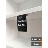 Şeffaf Etiket Silinebilir Dik Açılı Siyah Etiket Yapışkanlı Dekoratif Etiket isimlik Mat Karatahta Vitrin Etiketi Ürün Bilgilendirme Elemanı Raf Etiketi Tatlı Kahve Pasta Etiketi - Raf Altı - 5x7,5 cm (Dikey)