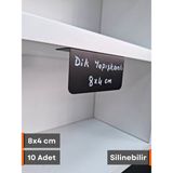 Şeffaf Etiket Silinebilir Dik Açılı Siyah Etiket Yapışkanlı Dekoratif Etiket Isimlik Mat Karatahta Vitrin Etiketi Ürün Bilgilendirme Elemanı Raf Etiketi Tatlı Kahve Pasta Etiketi - Raf Altı - 8x4 cm