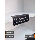 Şeffaf Etiket Silinebilir Dik Açılı Siyah Etiket Yapışkanlı Dekoratif Etiket Isimlik Mat Karatahta Vitrin Etiketi Ürün Bilgilendirme Elemanı Raf Etiketi Tatlı Kahve Pasta Etiketi - Raf Üstü - 10x4 cm
