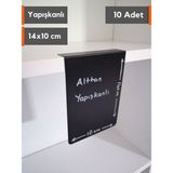 Şeffaf Etiket Silinebilir Dik Açılı Siyah Etiket Yapışkanlı Dekoratif Etiket isimlik Mat Karatahta Vitrin Etiketi Ürün Bilgilendirme Elemanı Raf Etiketi Tatlı Kahve Pasta Etiketi - Raf Üstü - 14x10 cm (Dikey)