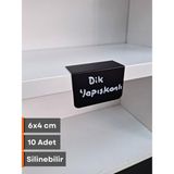 Şeffaf Etiket Silinebilir Dik Açılı Siyah Etiket Yapışkanlı Dekoratif Etiket Isimlik Mat Karatahta Vitrin Etiketi Ürün Bilgilendirme Elemanı Raf Etiketi Tatlı Kahve Pasta Etiketi - Raf Üstü - 6x4 cm