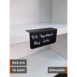 Şeffaf Etiket Silinebilir Dik Açılı Siyah Etiket Yapışkanlı Dekoratif Etiket Isimlik Mat Karatahta Vitrin Etiketi Ürün Bilgilendirme Elemanı Raf Etiketi Tatlı Kahve Pasta Etiketi - Raf Üstü - 8x4 cm