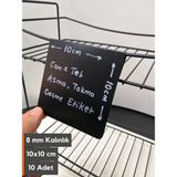 Şeffaf Etiket Silinebilir Karatahta Siyah Etiket Tel Raflar 8 mm Kalınlık Için Asma Geçme Takma Cam Raflar Dik Takma Etiket Sallanır Etiket Isimlik - 10 Adet - 10x10 cm