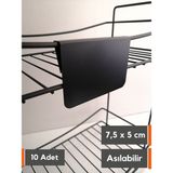 Şeffaf Etiket Silinebilir Karatahta Siyah Etiket Tel Raflar 8 mm Kalınlık Için Asma Geçme Takma Cam Raflar Dik Takma Etiket Sallanır Etiket Isimlik - 10 Adet - 5x7,5 cm