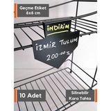 Şeffaf Etiket Silinebilir Karatahta Siyah Etiket Tel Raflar 8 mm Kalınlık Için Asma Geçme Takma Cam Raflar Dik Takma Etiket Sallanır Etiket Isimlik - 10 Adet - Aşağı Ok