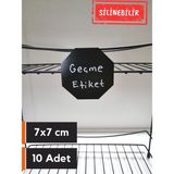 Şeffaf Etiket Silinebilir Karatahta Siyah Etiket Tel Raflar 8 mm Kalınlık Için Asma Geçme Takma Cam Raflar Dik Takma Etiket Sallanır Etiket Isimlik - 10 Adet - Sekizgen