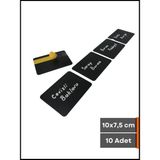 Şeffaf Etiket Silinebilir Siyah Etiket Düz Yapışkanlı Raf Etiketi Karatahta isimlik Dekoratif Etiket Vitrin Etiketi Ürün Bilgilendirme Elemanı Mat Siyah Ürün Etiketi - 10 Adet - 10x7,5 cm
