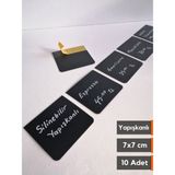 Şeffaf Etiket Silinebilir Siyah Etiket Düz Yapışkanlı Raf Etiketi Karatahta isimlik Dekoratif Etiket Vitrin Etiketi Ürün Bilgilendirme Elemanı Mat Siyah Ürün Etiketi - 10 Adet - 7x7 cm