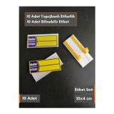 Şeffaf Etiket Yapışkanlı Profil Etiketlik ve Silinebilir Etiket Seti 10x4 cm Raf Etiket Seti 10 Adet isimlik SM