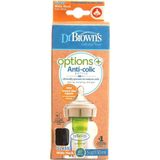 Şeffaf Geniş Ağız Antikolik Cam Biberon 150 ml 0+ Ay (1 Adet) - Ahşap
