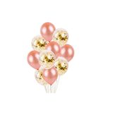 Şeffaf Gold Konfetili Rose Gold Balon Seti 10 Adet