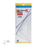 Şeffaf Gönye Seti 32 Cm 45 Derece X 32 Cm 60 Derece