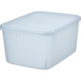 Şeffaf Gri-Mavi Kapaklı Kutu 18X24X12 Cm/3.5 Lt, Çok Renkli, Şık ve Kullanışlı - Seçenek 1 - Açık Bej