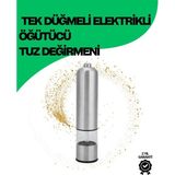 Şeffaf Hazneli Elektrikli Tuz Karabiber Öğütücü Pilli Taşınabilir Mutfak Ale - HS6953-5842 - Çok Renkli