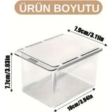 Şeffaf Ince Çekmece ve Dolap Düzenleyici, 10X7X8 Cm, Pratik ve Şık Organize - Ahşap - Seçenek 1