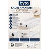 Şeffaf Kadın Ayakkabı Saklama Kutusu Klipsli Kapaklı Istiflenebilir Organizer 33,1 x 21 x 11 cm