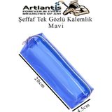 Şeffaf Kalemlik 1 Adet Tek Gözlü Transparan Kalem Kutusu Fosforlu Renkli Silikon Tek Bölmeli Makyaj Kozmetik Çantası