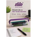 Şeffaf Kalemlik Lila Fermuarlı 1 Adet Stilo 1129 Tek Bölmeli Fermuarlı Plastik Çocuk Okul Kalem Makyaj Kutusu Neon Renk
