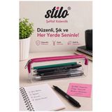Şeffaf Kalemlik Pembe Fermuarlı 1 Adet Stilo 1129 Tek Bölmeli Fermuarlı Plastik Çocuk Okul Kalem Makyaj Kutusu Neon Renk