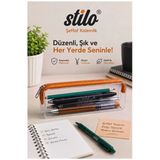 Şeffaf Kalemlik Turuncu Fermuarlı 1 Adet Stilo 1129 Tek Bölmeli Fermuarlı Plastik Çocuk Okul Kalem Makyaj Kutusu Neon