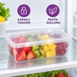 Şeffaf Kapaklı Saklama Kabı 13 cm – Mini Buzdolabı Düzenleyici Organizer Kutu - 2 Adet