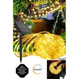 Şeffaf Kaplama Solar Güneş Enerjili Gün Işığı LED 10 Metre 100 LED Dekorasyon Iç Dış Mekan Bahçe LED - Sarı - Gün Işığı