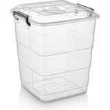 Şeffaf Kare Saklama Kutusu, 10 Litre, Plastik, Hafif ve Pratik Düzenleyici - Amber - Seçenek 1