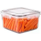 Şeffaf Kare Şekilli İç İçe Geçebilen Saklama Kabı Seti Contalı Kapak Sızdırmaz Hava Geçirmez Kapaklı Gıda Saklama Takımı Erzak Meyve Bakliyat Kapları (1,5 Litre)